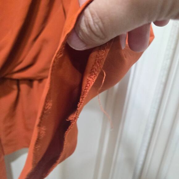 Topshop Women’s Rust Orange Tie Front Surplice Blouse 6 - Picture 6 of 7